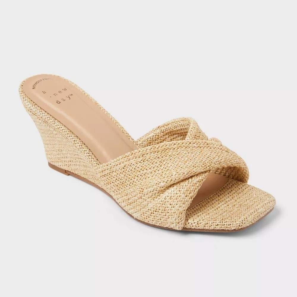 • Target a new day Natural Woven Raffia Wedge Heels •